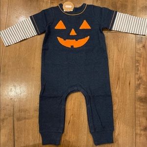 Mud Pie Halloween Pumpkin One Piece Boys Outfit